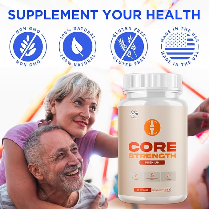 Core Strength Supplement for Joint Support, Official Core Strength Joint Pills with All Natural Ingredients, Advanced Overall Health and Wellness Support with Max Strength Multivitamins (60 Capsules)