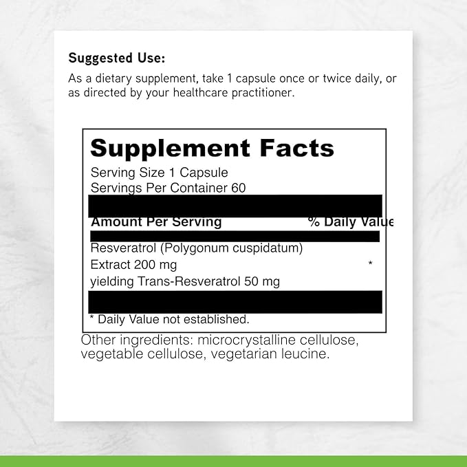 DAVINCI Labs Resveratrol-50 - Helps Support Immune System, Bone Health & Heart Health with Resveratrol* - Gluten-Free & Vegetarian - 60 Capsules