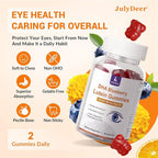 JulyDeer 2 Packs Lutein and Zeaxanthin Gummies Supplements Support Eye Health, 9 in 1 with 8mg Lutein & 1.6mg Zeaxanthin, Eye Support | Non-GMO, Vegan | Sweet Orange Flavor | 120 Gummies
