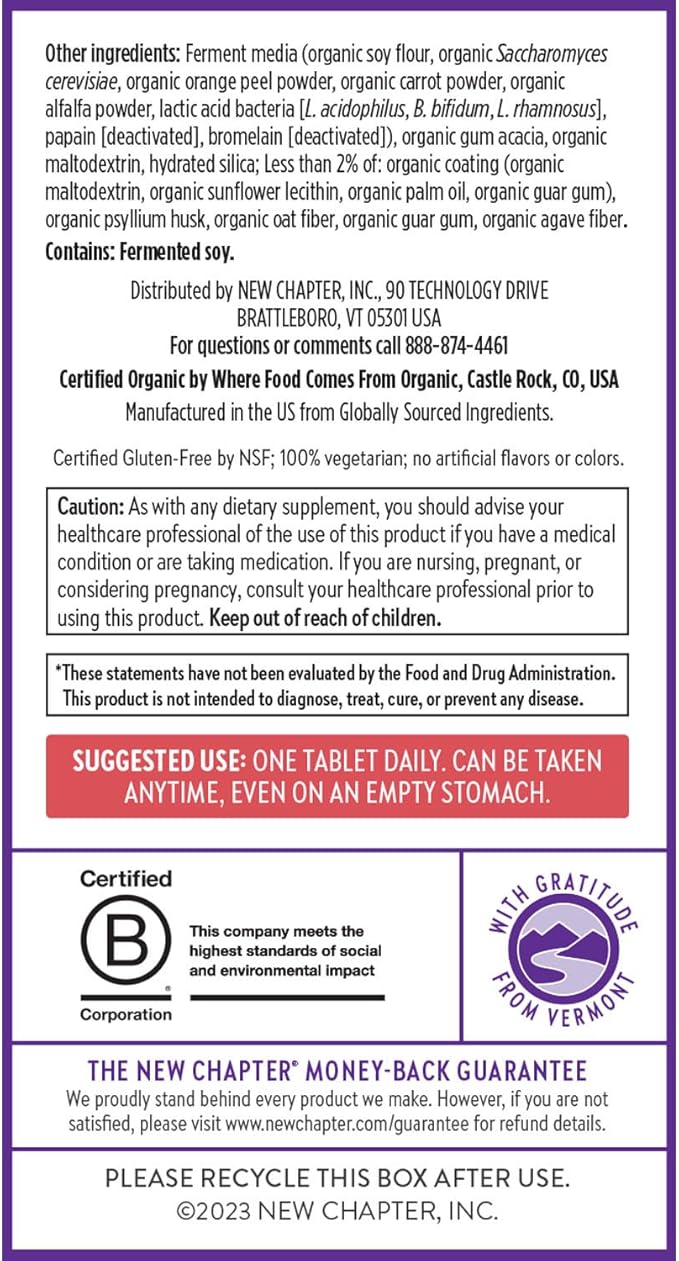 New Chapter Women’s Multivitamin 55+, Astaxanthin, B6, B12, D3, Vitamin C & Zinc, Immune, Heart, Cellular Energy, and Bone Support, Gentle on The Stomach, One Daily, Non-GMO, Gluten-Free, 96 Tablets