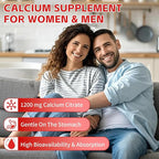 Calcium Citrate Gummies 1200mg, Chewable Calcium Supplement for Women & Men, Sugar Free Calcium for Bone, Muscle & Immune Support, Gluten Free, Vegan, Non-GMO, Strawberry Flavor, 60 Count