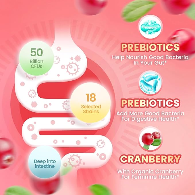 Viginal Probiotic for Women, Women Probiotic Gummies, Feminine Balance Gummies, Probiotics for Woman Vaginigal Health, Yeast Ph Balance
