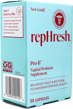 RepHresh Pro-B Vaginal Probiotic Supplement, 30 Capsules, Pack of 2