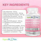 Women’s Hormone Balance Support - Herbal Supplement for Menopause, Hormonal & Reproductive Health - Non-GMO Supplements with Soy Isoflavones, Black Cohosh, Dong Quai - 60 Capsules