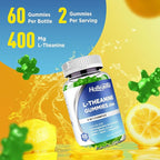 L-Theanine Gummies, l'theanine 400mg with Ashwagandha, GABA, 5HTP,L-Theanine Chewable Supplement for Relax, Zzz & Focus Support, Vegan, Lemon Flavor, 120 Counts