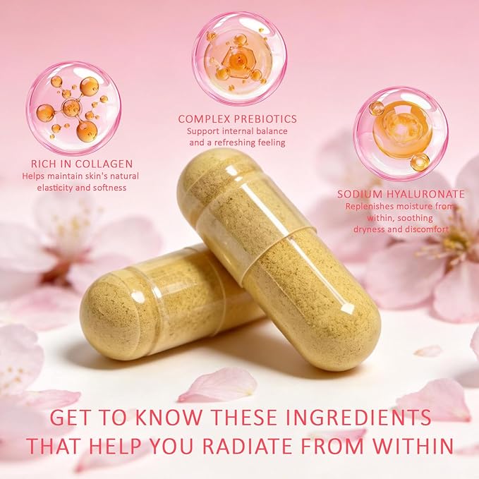Women's Vaginal Probiotic Supplement for Intimate Health & pH Balance | with Hyaluronic Acid, Multi-Collagen, Vitamin C | Supports Comfort, Moisture & Antioxidant Defense | 120 Capsules (1)