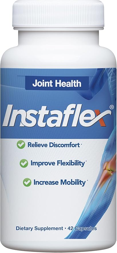Instaflex Joint Support Supplement for Men and Women - Glucosamine, MSM, White Willow, Turmeric, Ginger, Cayenne, Hyaluronic Acid - 42 Capsules
