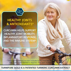 BioEmblem Turmeric Curcumin with Clinically Studied TurmiPure - 1 Small Cap Daily, 24x More Absorption Than Others - Joint Support, Healthy Inflammation Tumeric Supplements - Non-GMO - 30 Servings
