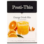 Proti-Thin Orange Fruit High Protein Drink Mix - Instant Refreshment with Natural Flavors | Low Calorie & Low Carb, Fat & Sugar-Free, Gluten-Free | Proti Thin Fruit Drink Mix, 7 Servings/Box