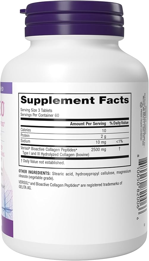 Webber Naturals Collagen30 Anti-Wrinkle, 2,500mg of Bioactive Collagen Peptides Per Serving (3 Tablets), 180 Tablets, Helps Reduce Deep Wrinkles, Fine Lines, Non GMO, Dairy, Gluten Free
