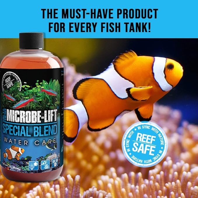MICROBE-LIFT Special Blend Aquarium Treatment, Fish Tank Water Conditioner for Freshwater and Saltwater Tanks, Helps with Aquarium Algae Control and Odor, 4 Ounces (SBH04)