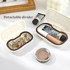 HyJeryty 6-Compartment Pill Organizer - Small Compact Daily & Travel Pill Case Container for Vitamins, Medication and Supplements - Portable Black Medicine Pill Box Holder with Stylish Cute Design