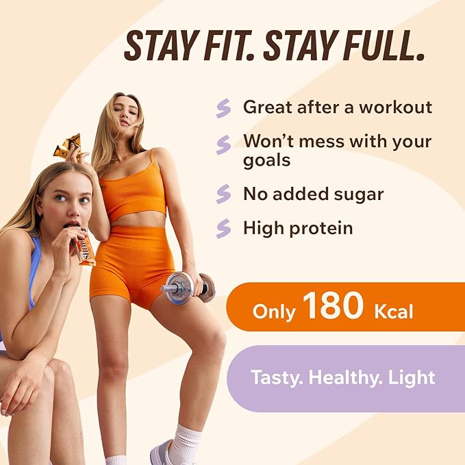 Fitness SHOCK Peanut Salted Caramel Protein Bars - No Added Sugar, Low Calorie Low Carb Snack - 10g Protein, 0g Added Sugar, 180 Kcal, 18g Net Carbs - 12 x 50g