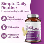 Purity Labs Trans-Resveratrol Supplement 5,000 mg Equivalent per Serving with Quercetin, USDA Organic High Potency Antioxidant, Vegan Capsules, 90 Count