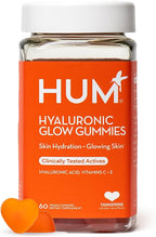 HUM Hyaluronic Glow Hydrating Skin Care Supplement, with Low Molecular Hyaluronic Acid, Vitamin C from Amla Fruit, and Vitamin E, Antioxidant Support for Skin Hydration, Tangerine, 60 Vegan Gummies