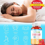 Magnesium Glycinate Gummies 500mg with L-Threonate, Vitamin D, B6, Potassium & CoQ10 | Sugar-Free Complex Formula for Enhanced Sleep Quality | Raspberry Flavor | 60 Count
