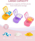 FEATY Weekly Pill Organizer 2 Times a Day with Same-Side Large Opening for Easy Filling & Retrieving, Color Tracking 7 Day AM PM Pill Box with Large BPA Free Pill Case for Vitamins, Fish Oils (Black)