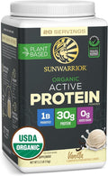Sunwarrior Organic Plant Based Protein Powder | Vegan Organic Protein Powder with BCAA Amino Acids Plus Recovery Minerals & Botanicals | Non-GMO Soy Dairy & Gluten Free (Vanilla, 20 Servings)