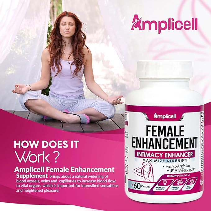 AMPLICELL Women’s Vitality & Libido Support – Hormone, Mood & Energy Balance with Maca, Dong Quai, Ginseng, Ashwagandha & Herbal Aphrodisiac Blend – 60 Capsules
