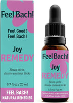 Feel Bach! Joy Remedy - Natural Homeopathic Flower Essences for Elevate Spirit and Dissolve Emotional Blocks - Free Your Emotions - Vegan, Gluten & Sugar-Free, Non-Habit Forming, 20ml (0.7 fl oz)