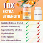 Omega-7 Sea Buckthorn Oil Gummies, Omega 3 6 7 9 Supplement for Women, Flaxseed Oil, Vitamins E, A & Probiotics - Skin, Eye & Dryness, Chamomile Flavor - 120 Gummies