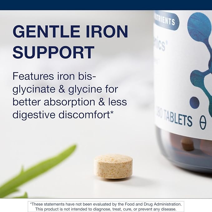 Metagenics Hemagenics Iron Supplement with B12, B6 & Folate Supports Red Blood Cell Formation, Energy & Immune Health* Non-Constipating, Non-GMO, Gluten-Free, Vegetarian - 180 Tablets