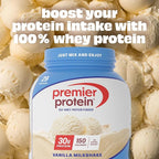 Premier Protein Powder, Vanilla Milkshake, 30g Protein, 1g Sugar, Gluten Free, No Soy, 40.2 oz (29 Servings)
