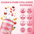 Collagen Peptide Gummies for Women & Men Sugar Free, Hydrolyzed Collagen with Biotin for Hair Skin Nails Digestion, Multi Collagen Protein Type I II III V X with Hyaluronic Acid & Vitamin C, 60 Count