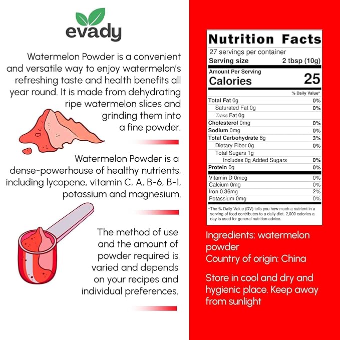 Watermelon Powder 8 oz, Natural Powder for Beverages, Cooking