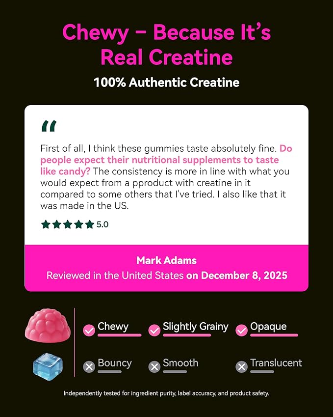 Inner Brightness Creatine Monohydrate Gummies for Women 5000mg - 6-in-1 with Biotin, Zinc, B6, B12 - Sugar-Free Raspberry Creatine Chewables for Muscle, Energy & Skin - 120 Count