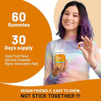 Potassium Magnesium Gummies - Magnesium Glycinate B6,D3 & Potassium Citrate for Leg Cramps,Muscle,Electroyte for Adults Kids,Sugar-Free - 60 Orange Gummies