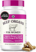 Beef Organ Supplement for Women - Beef Liver, Kidney, Heart and Uterus Tissue, Supports Women's Overall Energy and Health - Pasture Raised in New Zealand - No Fillers or Flow Agents - 60 Capsules