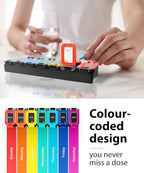 Weekly Pill Organizer 1 time a Day – Pill Box 7 Day with Enhanced Waterproof Seal, Large compartments Hold Big Vitamins & Supplements, Upgraded Locking lids, for Home & Travel use, Durable Hard case