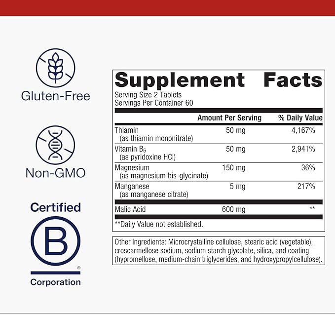 Metagenics Fibroplex - Magnesium, Malic Acid & B Vitamins for Neuromuscular, Bone, Heart & Stress Support* - Chelated Minerals, Non-GMO, Gluten-Free, Vegetarian - GMP Certified Facility - 120 Tablets