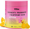 Women's Probiotics Slippery Elm Gummies, Her Juicy Feminine Probiotics Gummies Support pH Balance, Gut Health & Immune System, Sugar-Free, Pineapple Flavor, 60 Count
