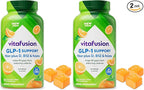 Vitafusion GLP-1 Support Fiber Plus Vitamins D,B12 and Folate Gummy Vitamins,Citrus Flavor,Sugar Free,30 Day Supply,90 Count (Pack of 2)