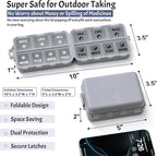 Foldable & Portable Weekly Pill Organizer 2 Times a Day with Clear Printed Labels - 7 Day AM PM Medicine Box, Week Daily Travel Pill Meds Case Holder for Medications, Vitamin, Supplement - Grey