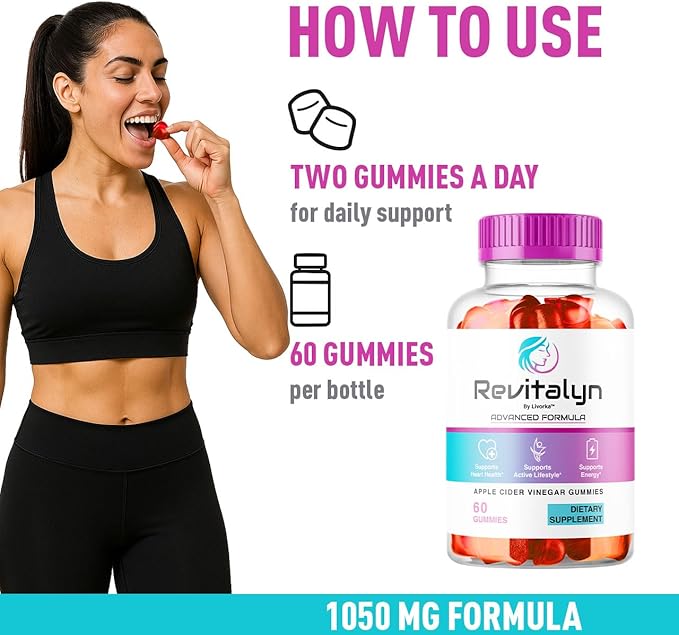 (2 Pack) Revitalyn Gummies - Revitalyn Apple Cider Vinegar Daily Formula for Skin Health, RevitalynAppleCider Gummy Premium Support Healthy All Natural Advanced Formula, 120 Gummies for 2 Months