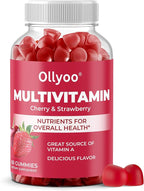 Adult Multivitamin Gummies for Men & Women, Vitamins A, C, D, E, B6, B12, Biotin, Folic Acid, Cherry & Strawberry Flavor, Supports Overall Health, 60 Count