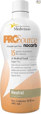 Liquid Collagen Peptides Type I, III 15 Grams Protein per Oz. |Prosource NoCarb Neutral 4 Bottles Pack Medtrition|