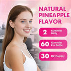 Women Probiotic Slippery Elm Gummies - Supports pH Balance, Digestive & Immune Health, Natural Pineapple Flavor, 60 Count