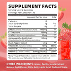GABA Gummies 1000mg for Kids & Adults, Chewable GABA Supplements with L Theanine 5-HTP Ashwagandha Vitamins B6,B12,D3 for Calm & Zzz, Sugar-Free/Vegan, Strawberry Flavor 60 Count