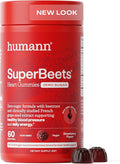 Humann SuperBeets Heart Gummies Zero Sugar - Beet Gummy with Energy Support, Grape Seed Extract & Beetroot Powder - 60 Count