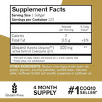 Qunol 100mg Ubiquinol, Powerful Antioxidant for Heart & Vascular Health, Essential for Energy Production, Natural Supplement Active Form of Coq10, 120 Count