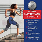 Dr. Arthritis Stabilizing Hip Brace for Men & Women, Thigh Compression Sleeve & Hip Support for Muscle Recovery, Hamstring Brace with Handbook, Sciatica Pain Relief Devices - Right Leg (L/XL, Navy)