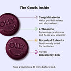 OLLY Sleep Gummy,3 mg Melatonin,L-Theanine,Chamomile,and Lemon Balm Extracts,BlackBerry Flavor,60 Day Supply -,120 Count (Pack of 2)
