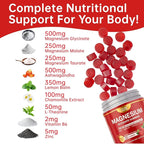 Magnesium Glycinate Gummies 500mg – Sugar Free Magnesium Gummies for Sleep, Stress, Muscle & Nerve Support – for Adults & Kids 4+, Vegan, No Melatonin (Raspberry Flavor, 60 Count)