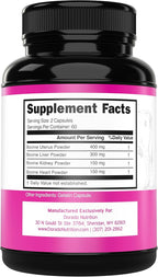 Beef Organ Supplement for Women - Grass Fed Beef Liver, Heart, Kidney & Uterus 1000mg Per Serving - Support Women's Energy & Overall Health - Third Party Tested & Non GMO - USA Made (120 Capsules)
