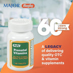 Rugby Prenatal Vitamins - Multiple Vitamin and Mineral Supplement - 100 Tablets (3 Pack)