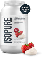 Isopure Zero Carb 100% Pure Whey Isolate Protein Powder, Gluten Free, With Vitamins, Strawberries & Cream, 25g Protein Per Serving, 3 Lbs, 44 Servings (Packaging May Vary)